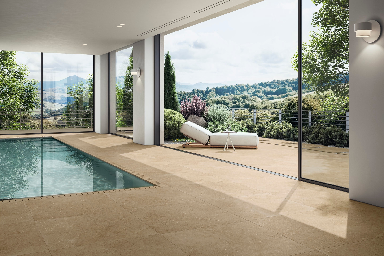 Carreaux grès cérame pour terrasse contemporaine - Palette de gris et anthracite