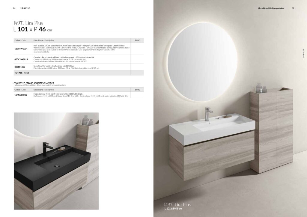 Collection Lira Plus – Meuble salle de bain polyvalent