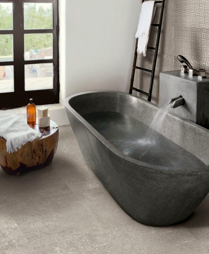 Carrelage mural bleu foncé pour salle de bain moderne - Format hexagone