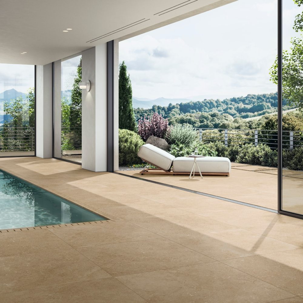 Carreaux grès cérame pour terrasse contemporaine - Palette de gris et anthracite